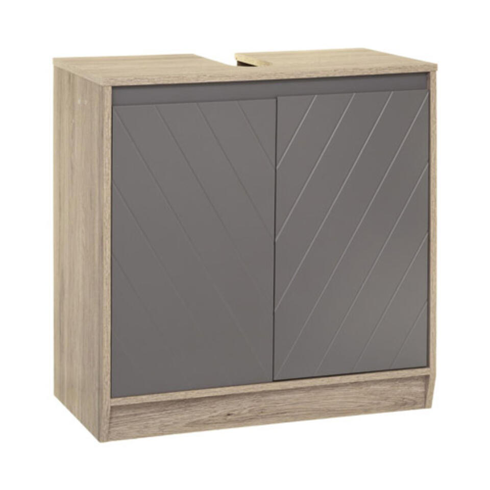 meuble bajo lavabo gris