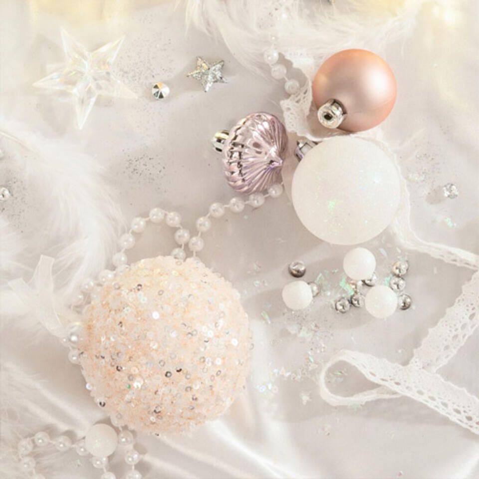 bola rosa pastel para arbol de Navidad a la moda