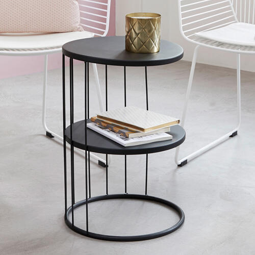 mesa auxiliar negra contemporánea