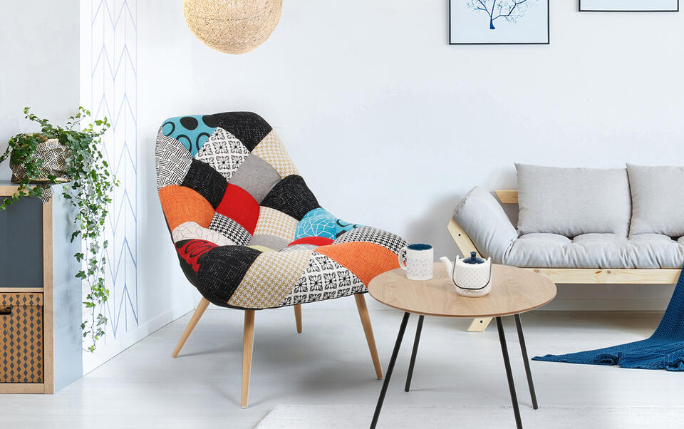 sillón patchwork