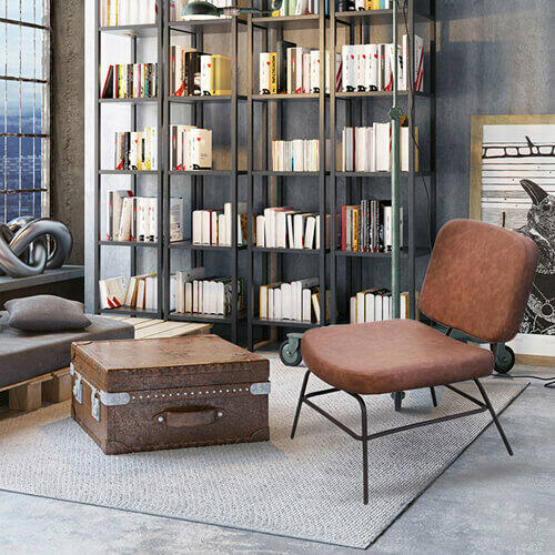 sillón vintage efecto cuero