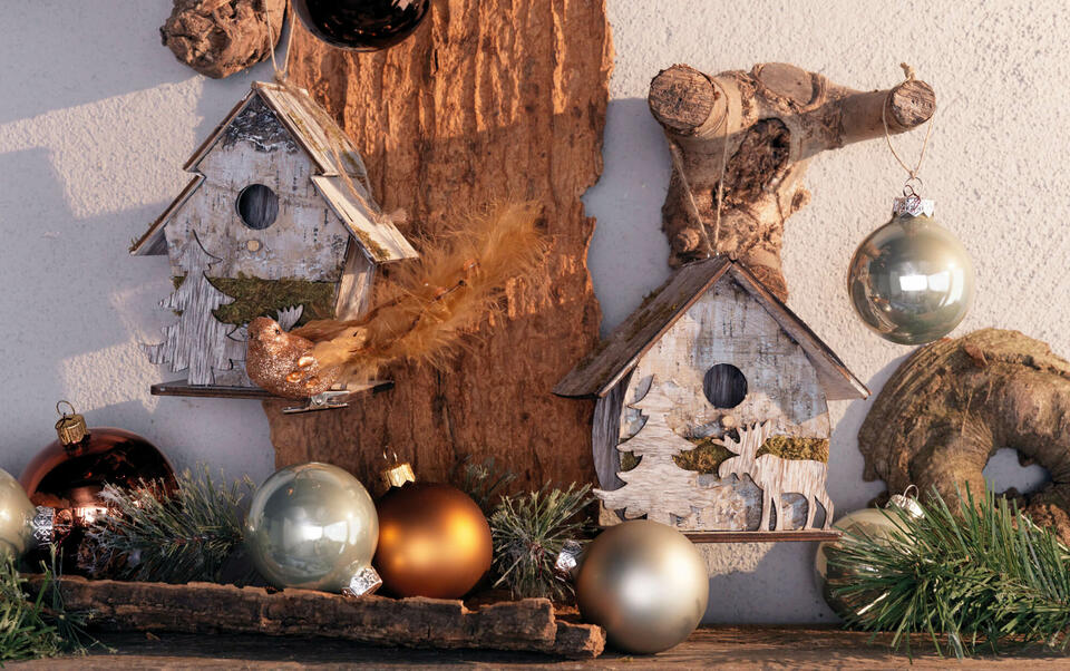 ideas de decoración natural de Navidad