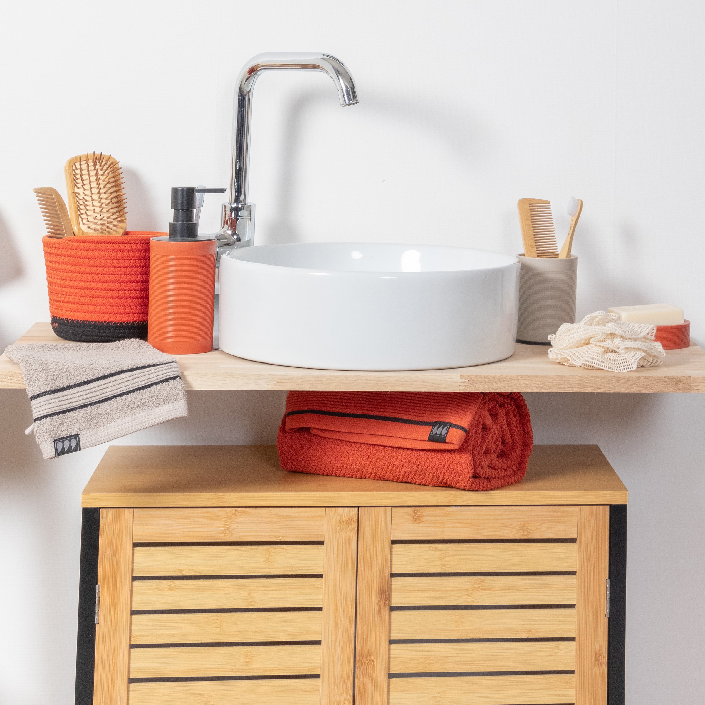 Mueble para debajo del lavabo Cebu Negro/Madera 2