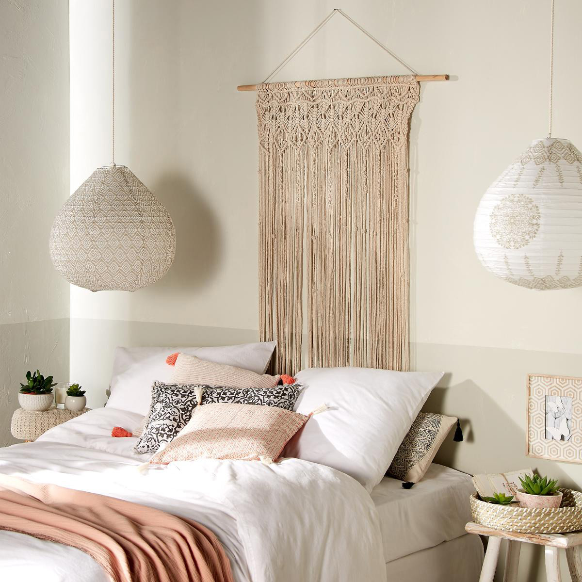 Cortina de hilo (90x 200 cm) Macram Beige 2