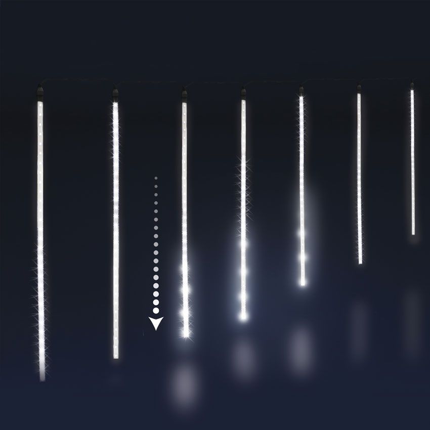 Estalactitas de luces 6 m Cubitos de hielo desfile Blanco frío 210 LED 4