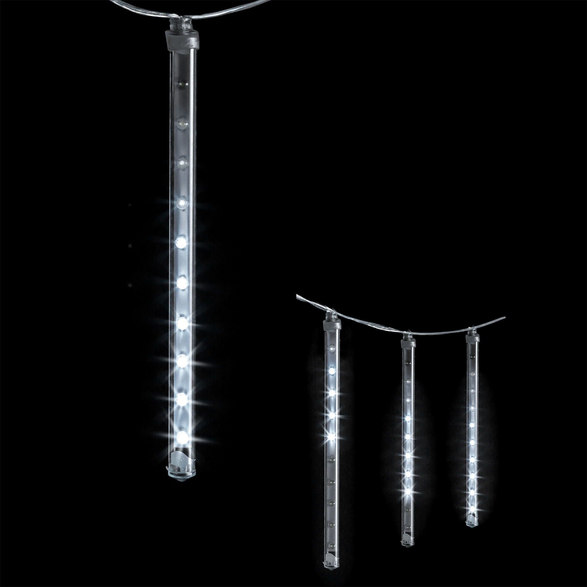 Estalactitas de luces 4 m Cubitos de hielo desfile Blanco frío 100 LED 5