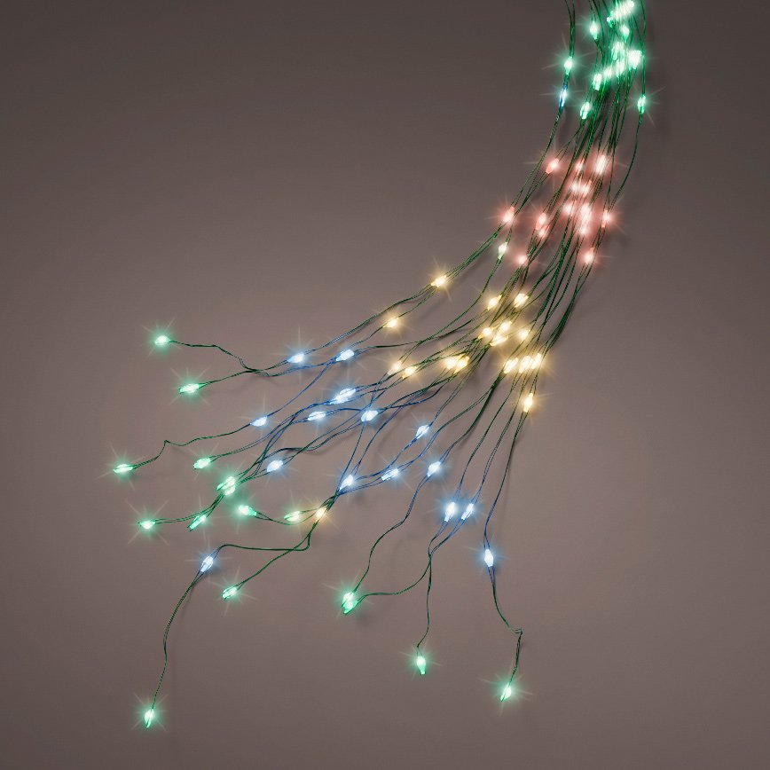 Cortina de luces para árbol Micro led H2,40 m Multicolor 832 LED 2