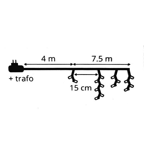 Estalactitas de luces 7,50 m Bicolor Blanco cálido y frío 175 LED 6