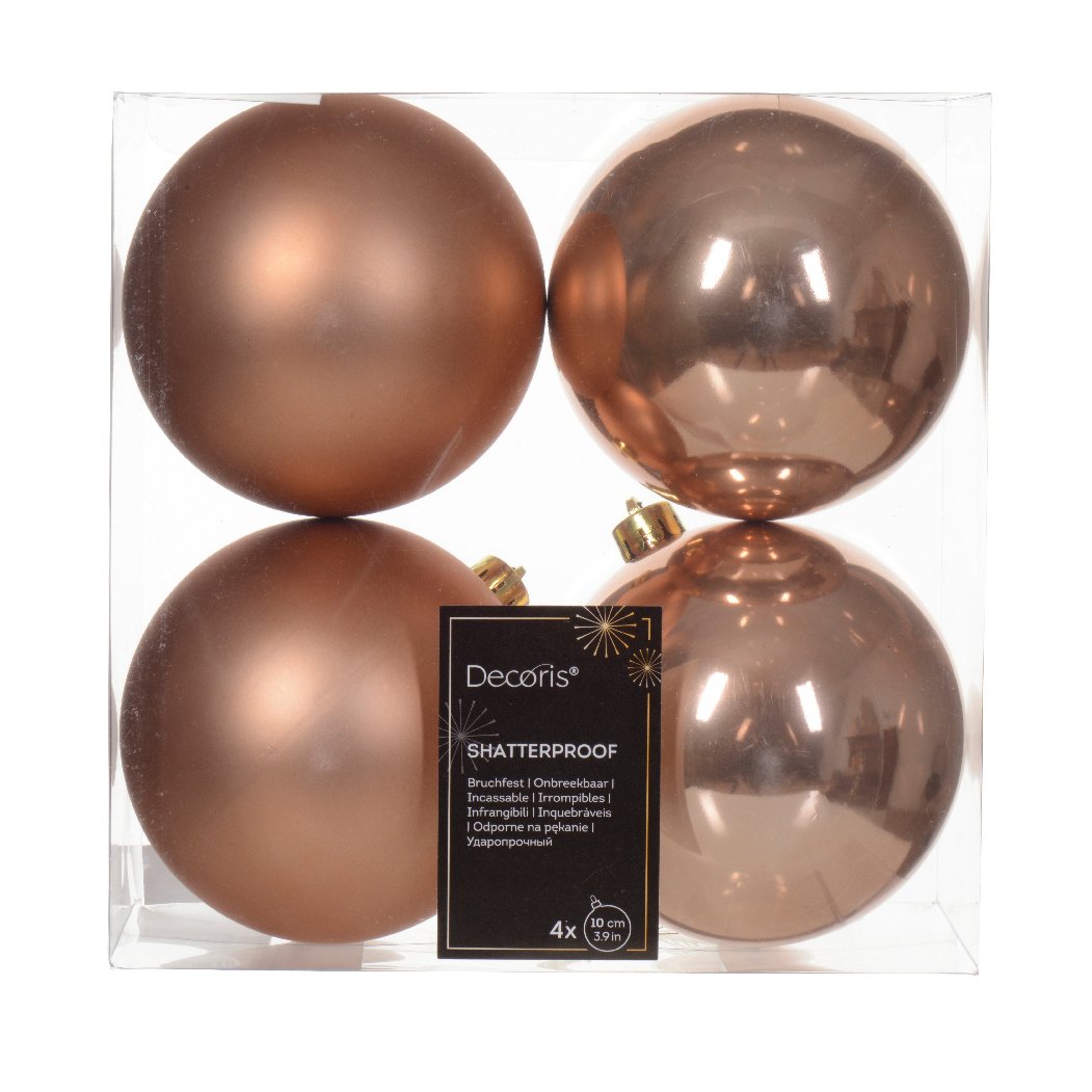Lote de 4 bolas de Navidad (D100 mm) Alpine Rosa destelleante 1