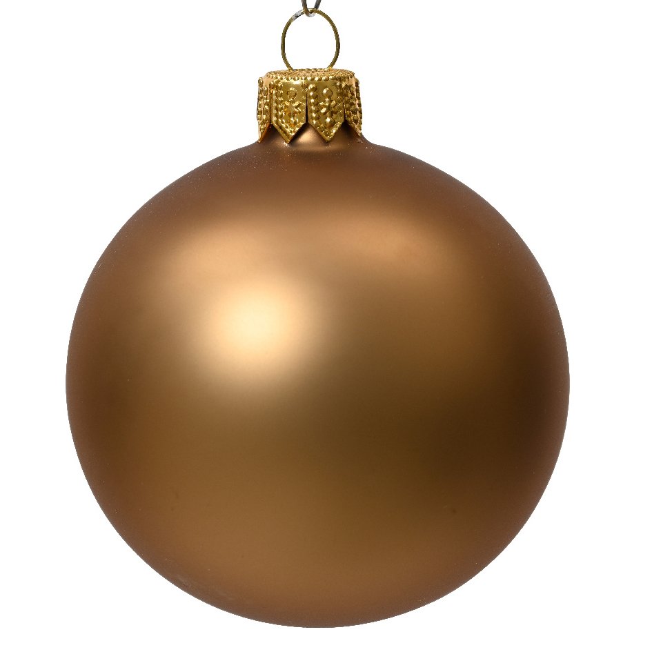 Lote de 6 bolas de Navidad en vidrio (D80 mm) Arctique mates Café jengibre  1