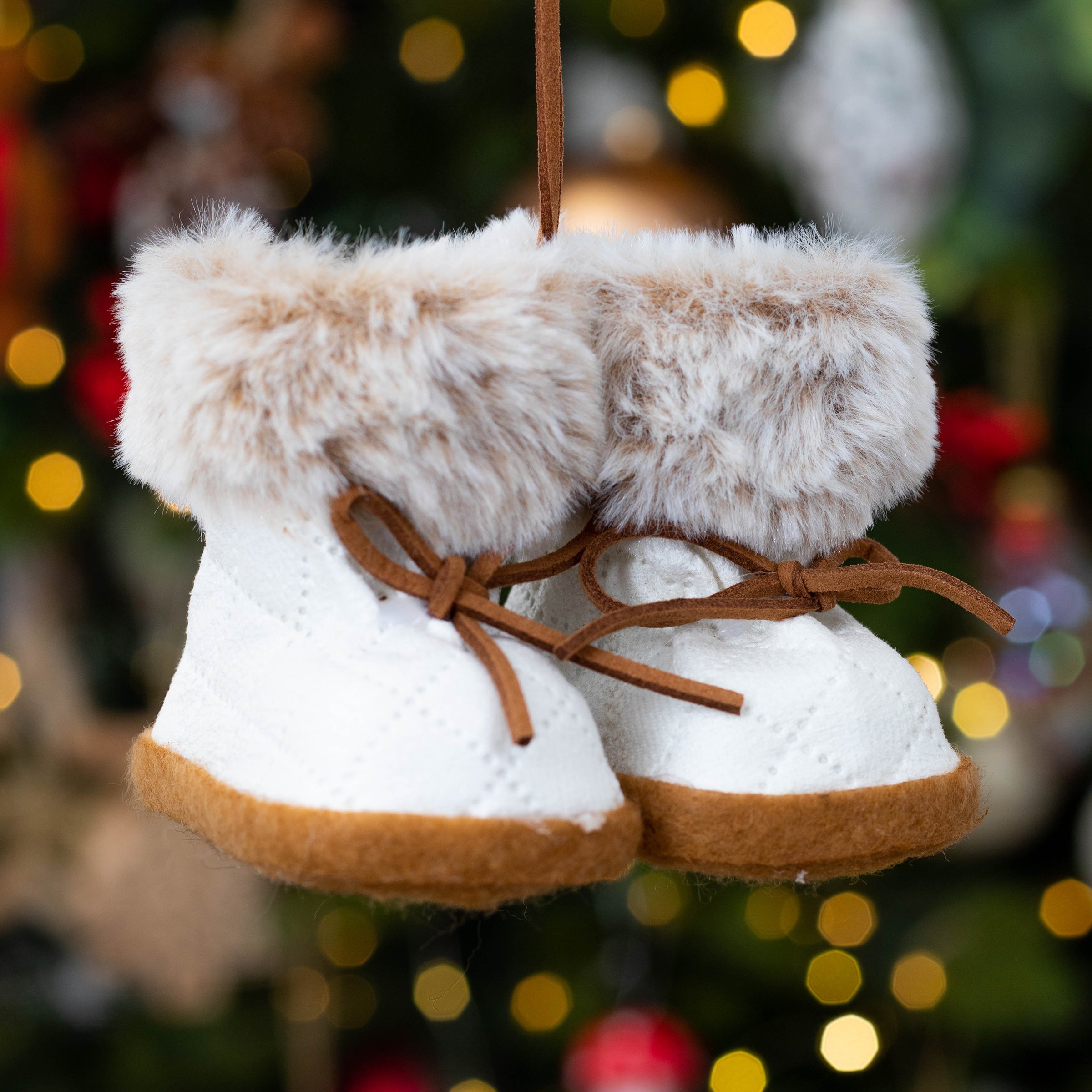 Par d'après-skis piel sintética de Navidad Marrón 1