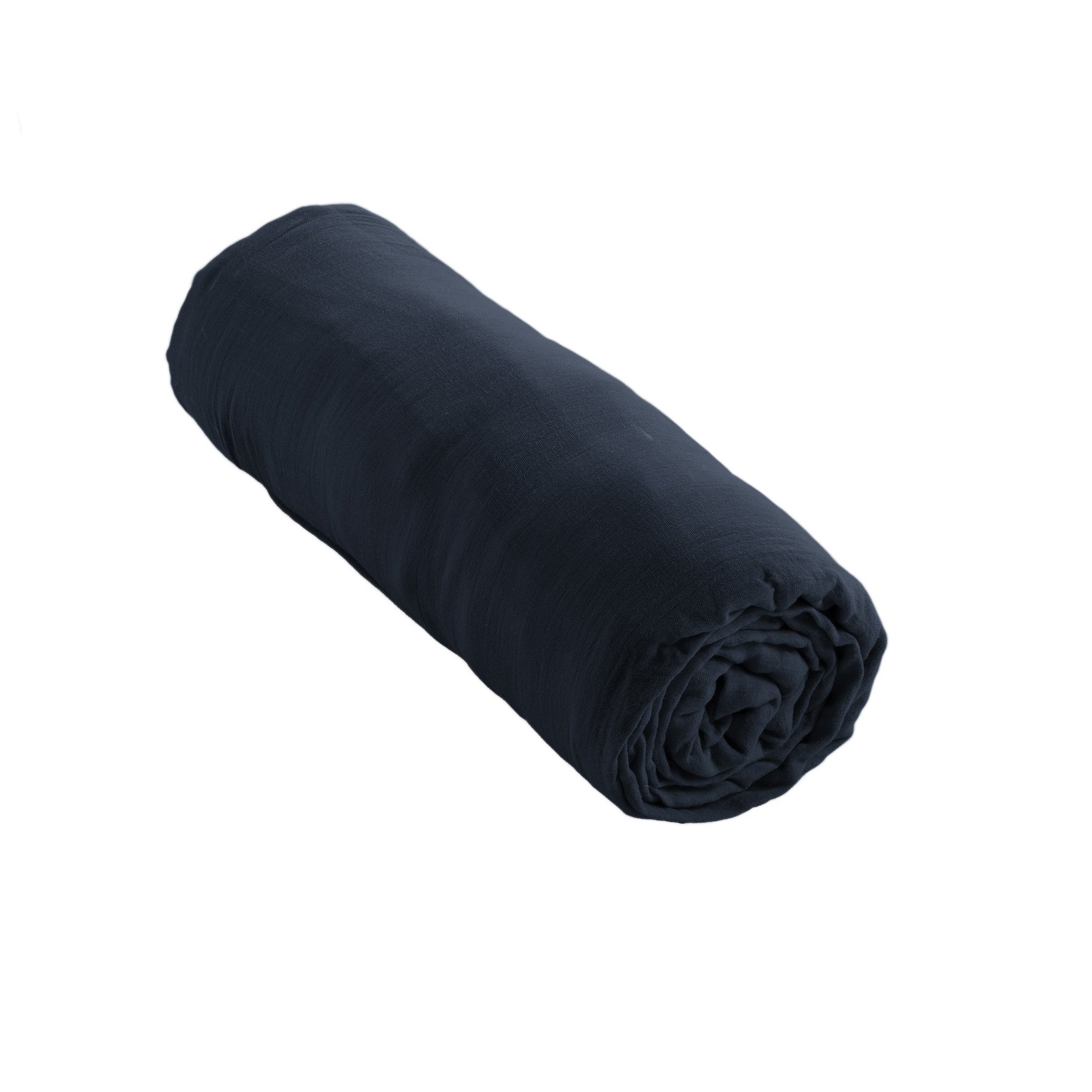 Sábana bajera en gasa de algodón (160 cm) Gaïa Azul noche 3