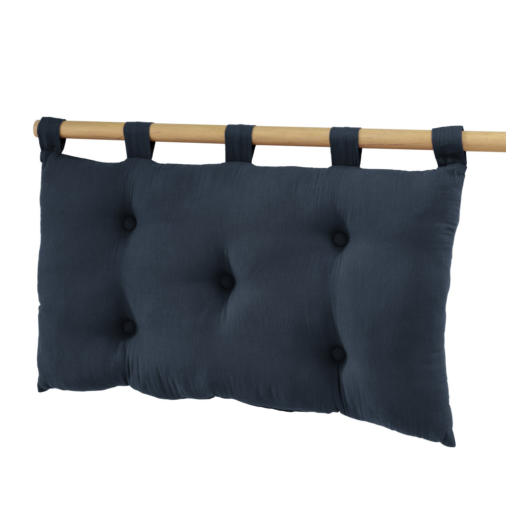 Cabecero en gasa de algodón (80 cm) Gaïa Azul noche
