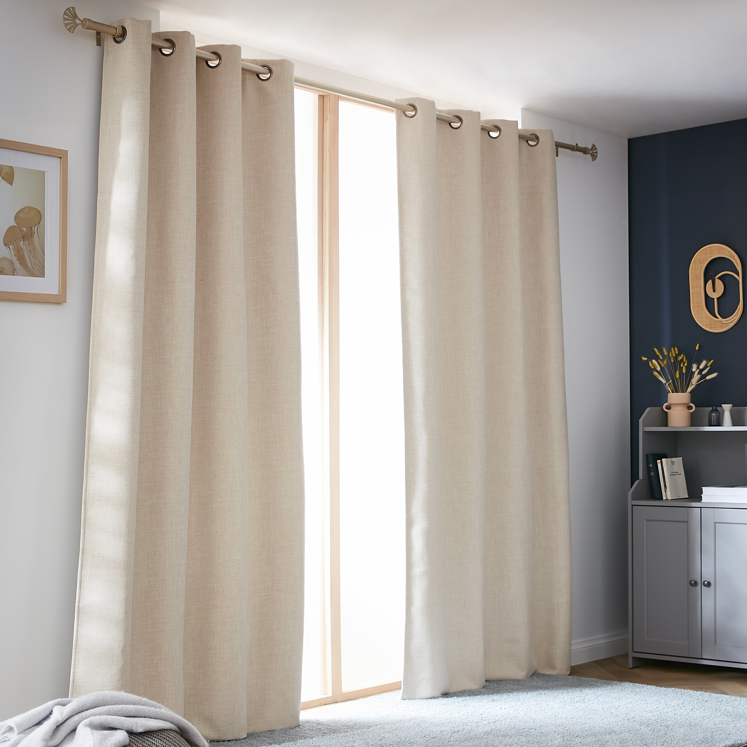 Cortina opaca térmica (140 x 240 cm) Alba Beige gris